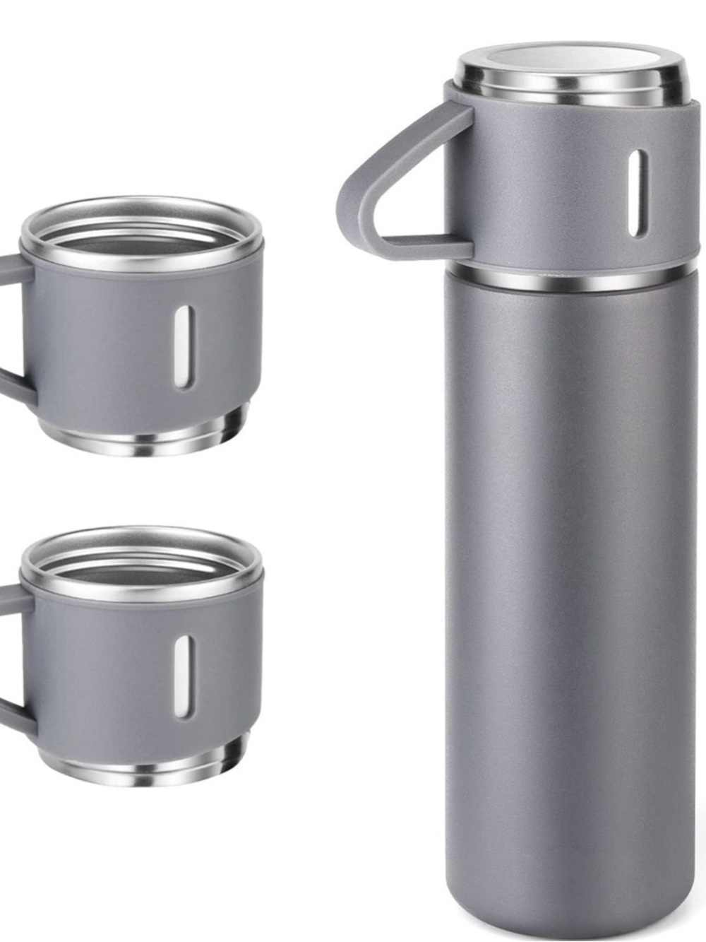 Black thermal Vacuum Flask Gift Set, Stainless Steel Steel Travel Mug, 16oz - Picture 3 of 8